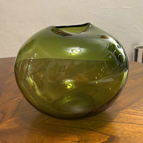 Green glass drop mouth - glass,